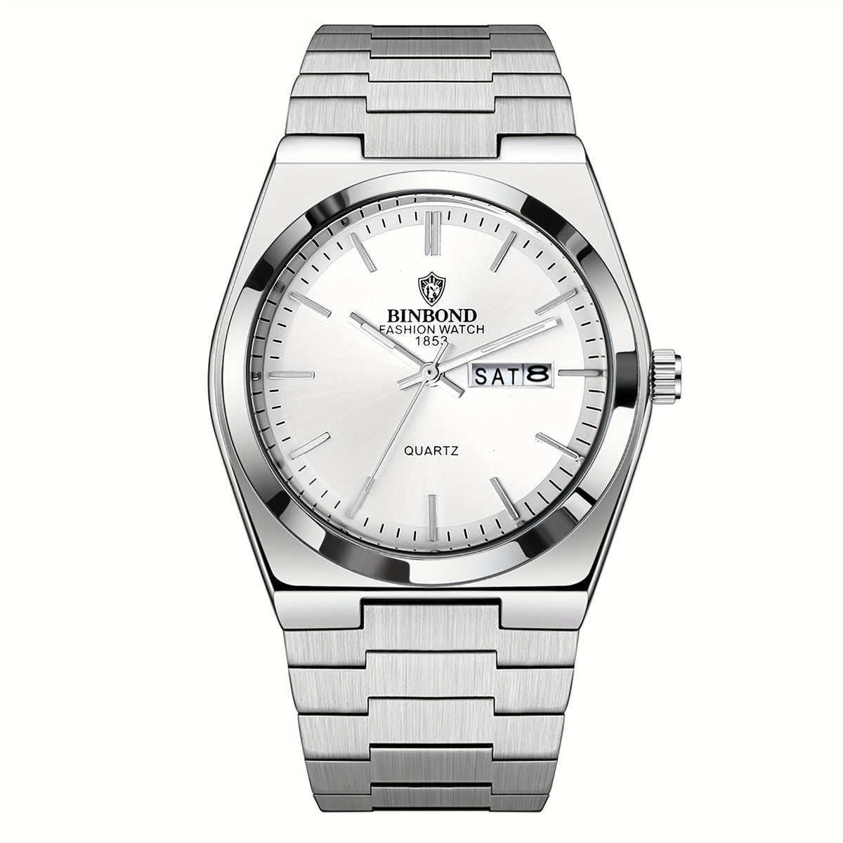 Men's Quartz Watch - 's Week & Date Calendar with Luminous Dial - Solid Stainless Steel Band - product detail view 14