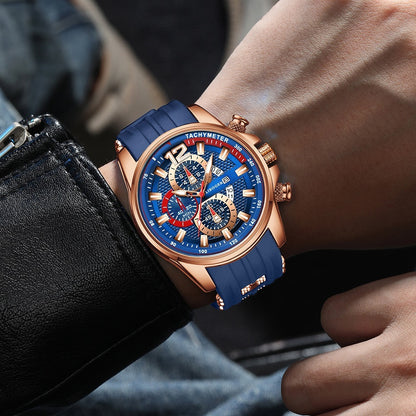 Men's Quartz Watch - Silicone for Fashion Casual Date Display Sport Wristwatch Sporty Design - product detail view 33
