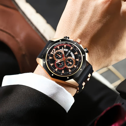 Men's Quartz Watch - Silicone for Fashion Casual Date Display Sport Wristwatch Sporty Design - product detail view 42