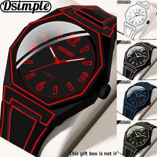 Men's Quartz Watch - Silicone Strap Unisex Creative Round Dial Analog Wristwatch, Fashion - main product view
