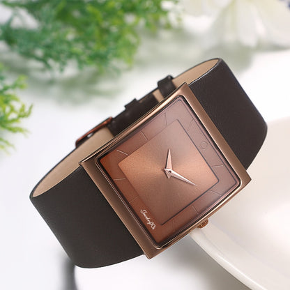 Men's Quartz Watch - Square Dial for - Genuine Leather Strap Wristwatch, Stainless Steel Case - product detail view 12