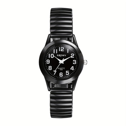 Women's Quartz Watch - Stretch Strap for Girls Elastic Alloy Band Wristwatch Luminous Hands Large - product detail view 5