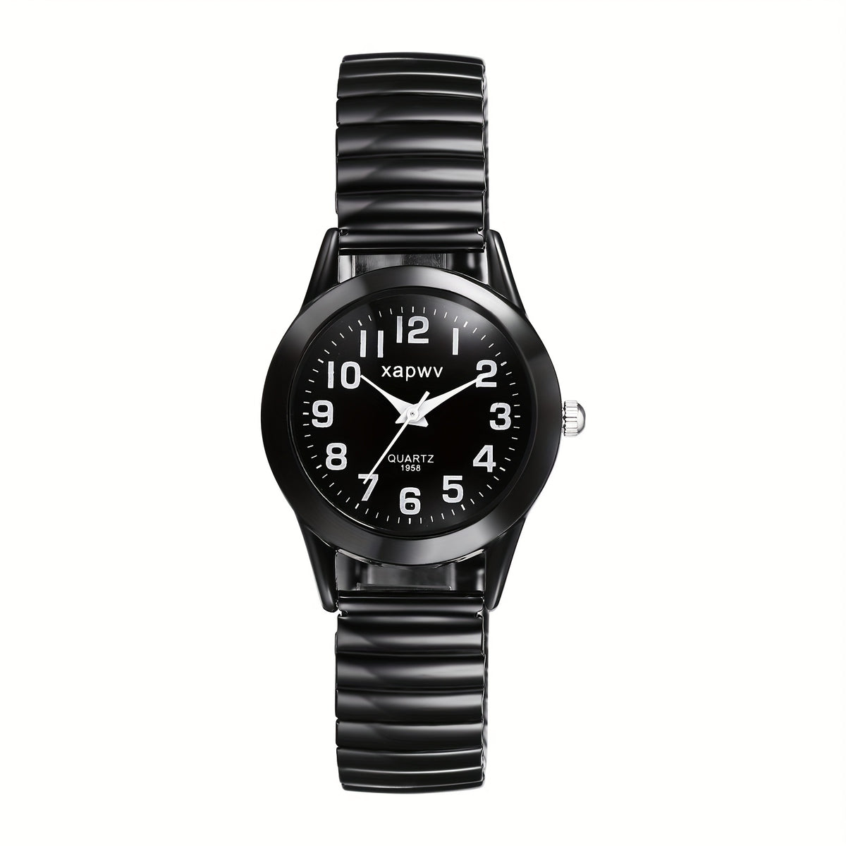Women's Quartz Watch - Stretch Strap for Girls Elastic Alloy Band Wristwatch Luminous Hands Large - product detail view 23