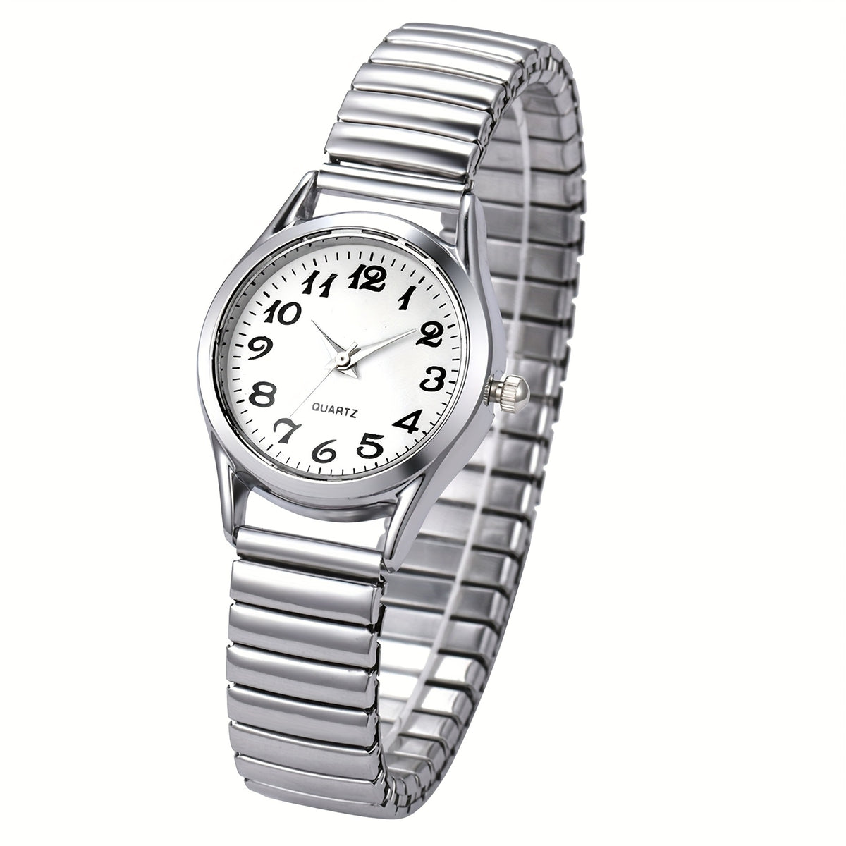 Women's Quartz Watch - Stretch Strap for Girls Elastic Alloy Band Wristwatch Luminous Hands Large - product detail view 24