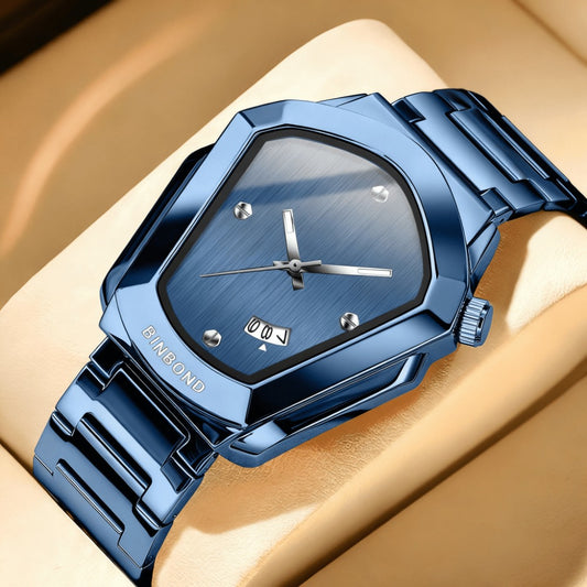 Men's Quartz Watch - Unique Irregular Dial for - Minimalist Business Wristwatch, Alloy Case & - main product view