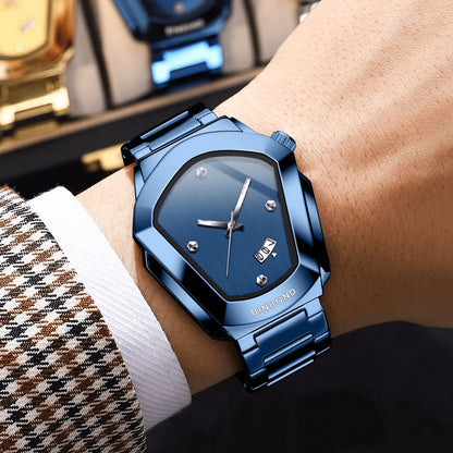 Men's Quartz Watch - Unique Irregular Dial for - Minimalist Business Wristwatch, Alloy Case & - product detail view 2