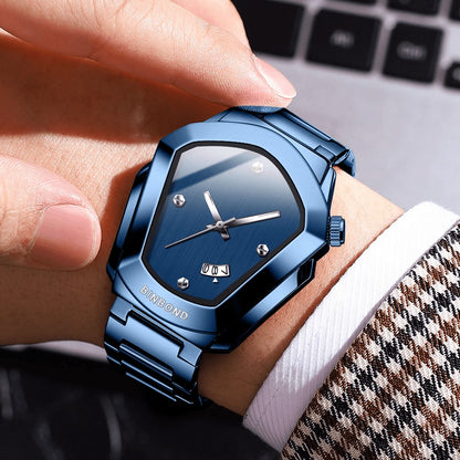 Men's Quartz Watch - Unique Irregular Dial for - Minimalist Business Wristwatch, Alloy Case & - product detail view 4