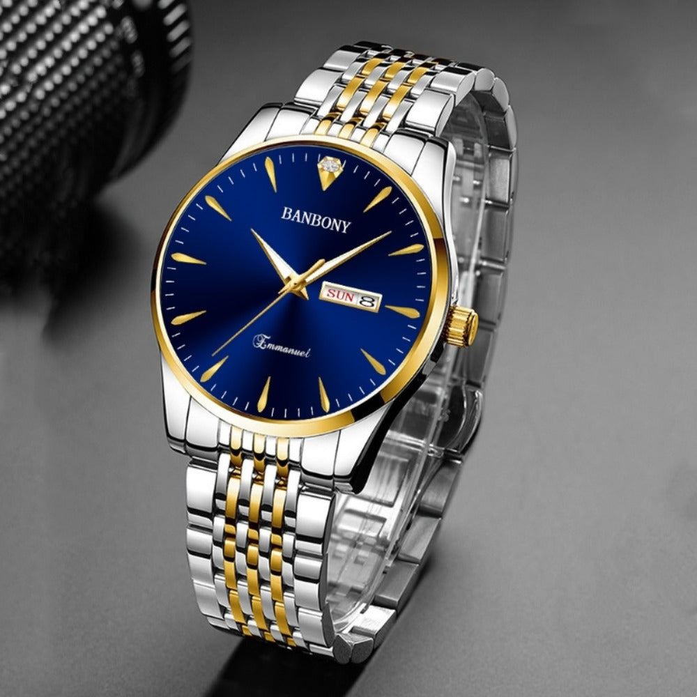 Men's Quartz Watch - Unisex Rhinestone Stainless Steel with Date Display - IPX7 Waterproof - product detail view 8
