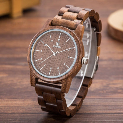 Men's Quartz Watch - Uwood Sandal Walnut Wooden for & Women Vintage Unisex Wristwatch | Tan - product detail view 8