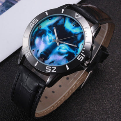 Men's Quartz Watch - Wolf for Women Wild Animal Faux Leather Strap Wristwatch Fashion Casual - product detail view 6