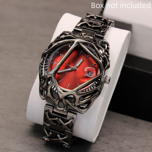 Men's Quartz Watch - Y2K Spider Web for Punk Gothic Wristwatch with Unique Spider Web Dial - main product view