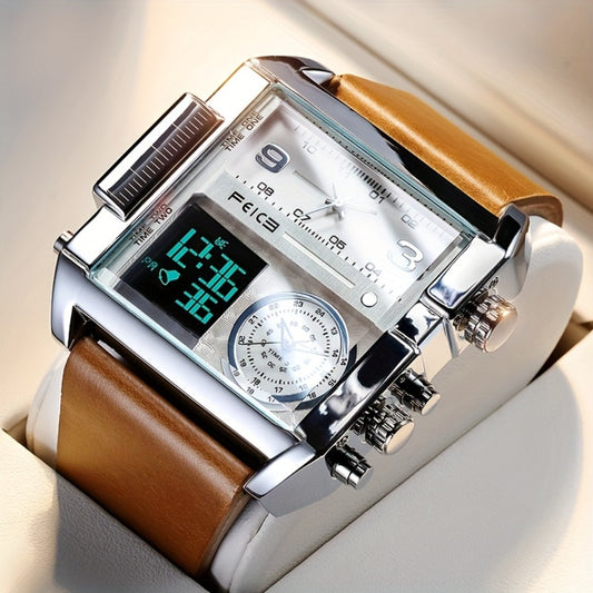 Men's Watch - FEICE FK030 's Business Sport 50mm Square Dial, LED Analog-Digital - main product view