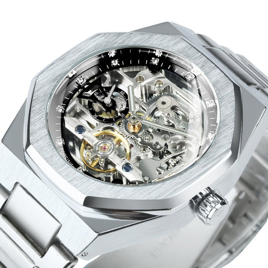 Men's Watch - FORSINING Skeleton Tourbillon Automatic Mechanical for Luminous Hands - main product view