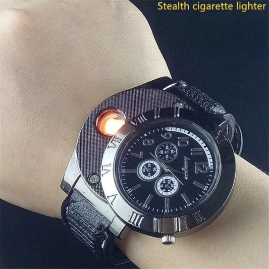 Men's Watch - Lighter for Lingkun Casual Wristwatch with Windproof Smoke Lighter - main product view