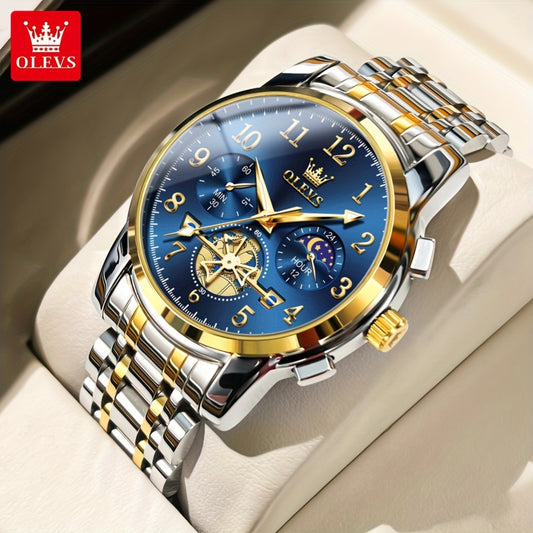 Men's Watch - OLEVS Big Face for - Luxury Stainless Steel Luminous Dress , Easy to Read - main product view