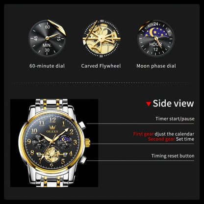 Men's Watch - OLEVS Big Face for - Luxury Stainless Steel Luminous Dress , Easy to Read - product detail view 6