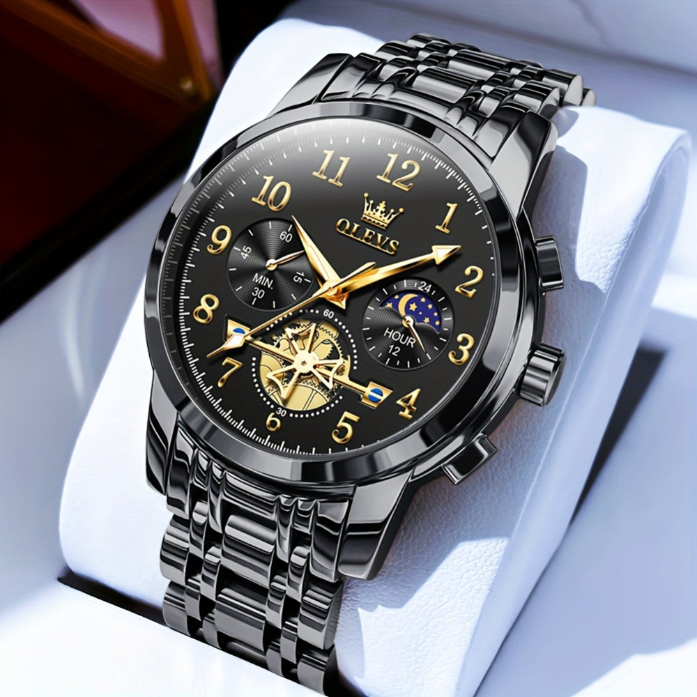 Men's Watch - OLEVS Big Face for - Luxury Stainless Steel Luminous Dress , Easy to Read - product detail view 9