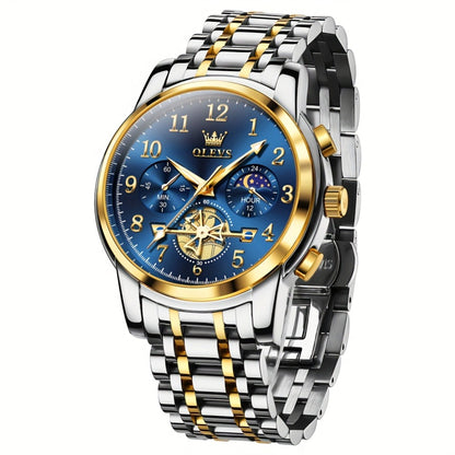 Men's Watch - OLEVS Big Face for - Luxury Stainless Steel Luminous Dress , Easy to Read - product detail view 10