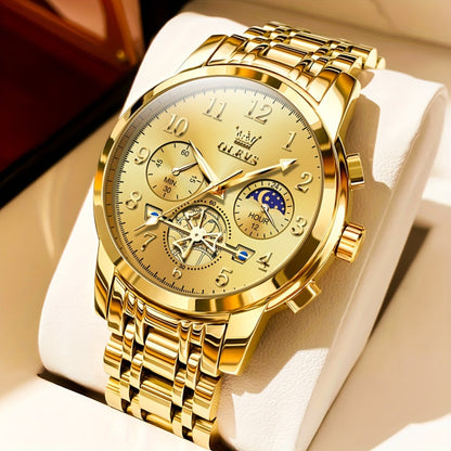Men's Watch - OLEVS Big Face for - Luxury Stainless Steel Luminous Dress , Easy to Read - product detail view 11