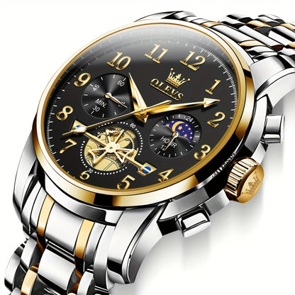 Men's Watch - OLEVS Big Face for - Luxury Stainless Steel Luminous Dress , Easy to Read - product detail view 12