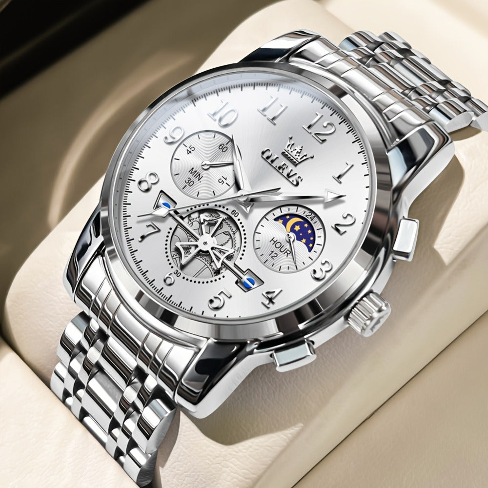 Men's Watch - OLEVS Big Face for - Luxury Stainless Steel Luminous Dress , Easy to Read - product detail view 16