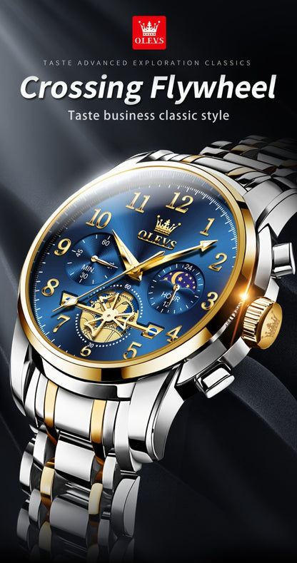 Men's Watch - OLEVS Big Face for - Luxury Stainless Steel Luminous Dress , Easy to Read - product detail view 17
