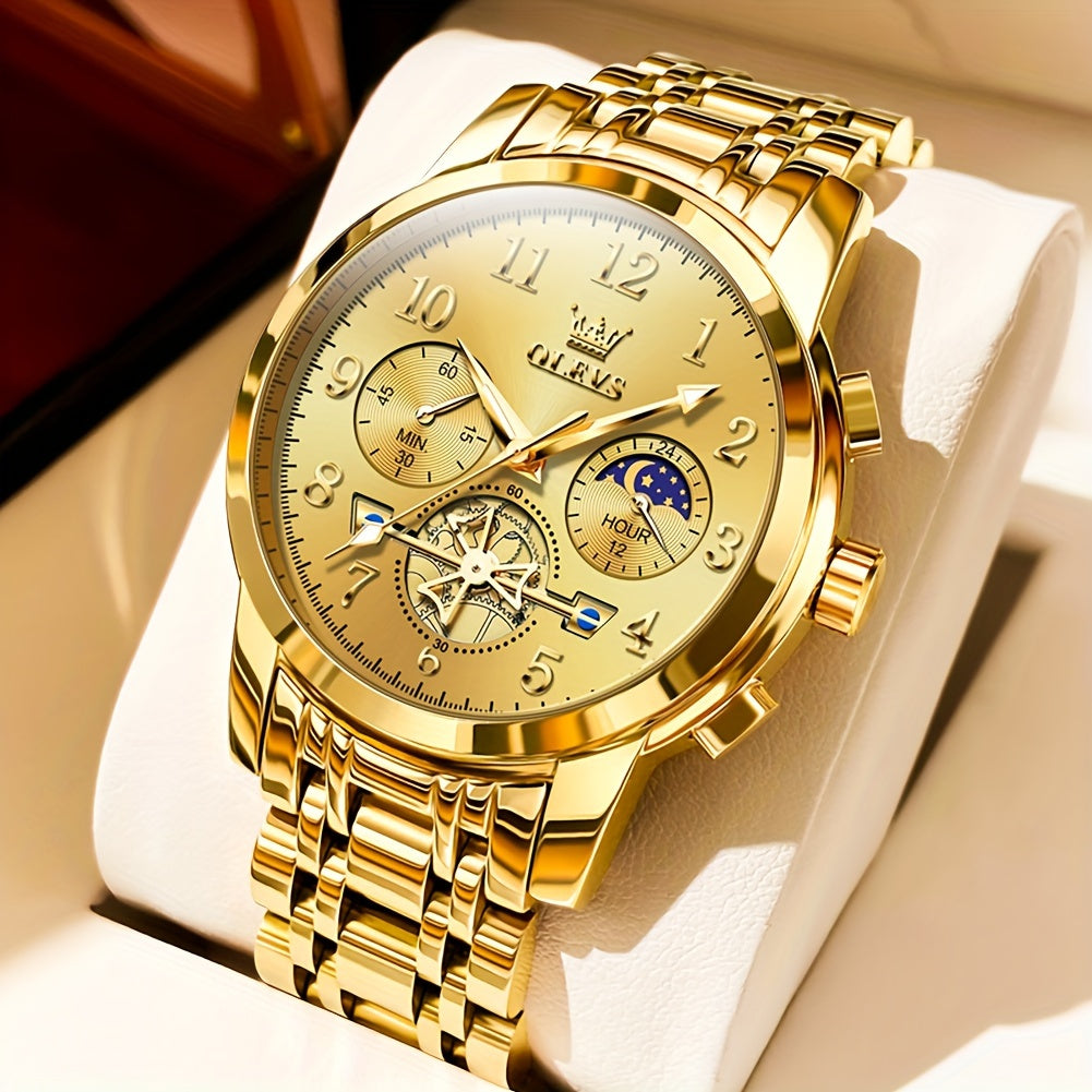 Men's Watch - OLEVS Big Face for - Luxury Stainless Steel Luminous Dress , Easy to Read - product detail view 30