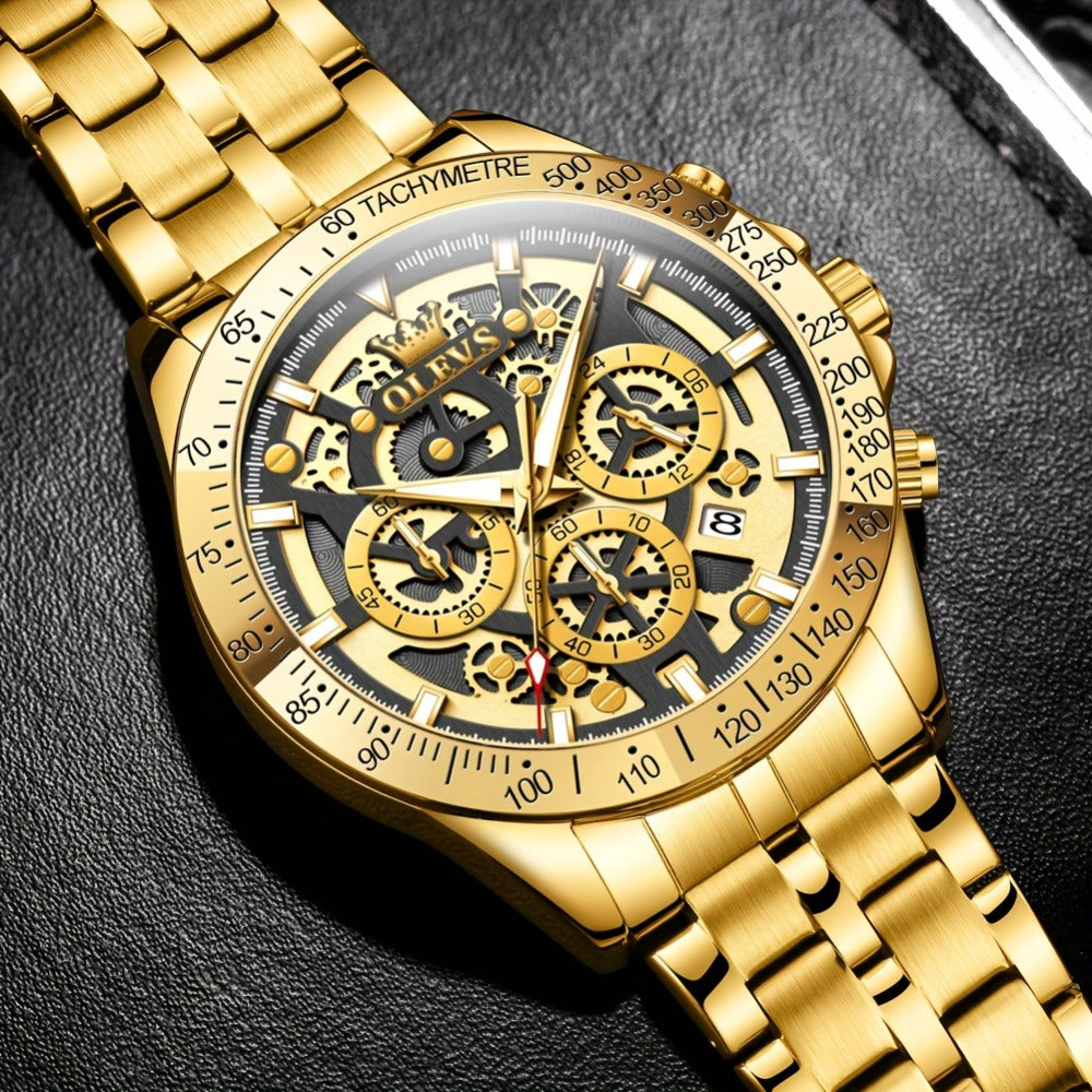 Men's Watch - OLEVS Chronograph Luxury Stainless Steel Multifunction Date Display - product detail view 8
