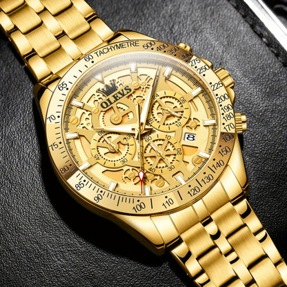 Men's Watch - OLEVS Chronograph Luxury Stainless Steel Multifunction Date Display - product detail view 9