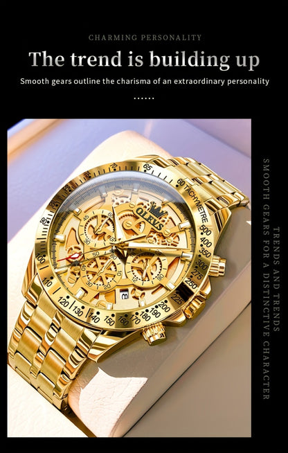 Men's Watch - OLEVS Chronograph Luxury Stainless Steel Multifunction Date Display - product detail view 15