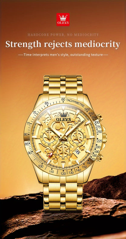 Men's Watch - OLEVS Chronograph Luxury Stainless Steel Multifunction Date Display - product detail view 20