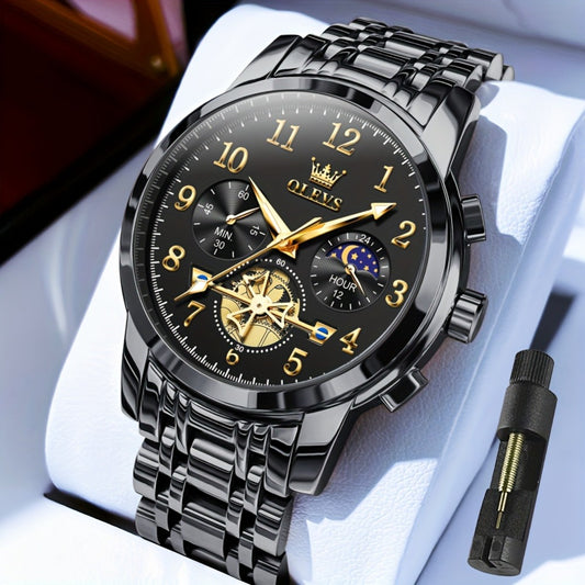 Men's Watch - OLEVS 's Luxury Dress Big Face, Waterproof, Luminous, Calendar, Stainless - main product view