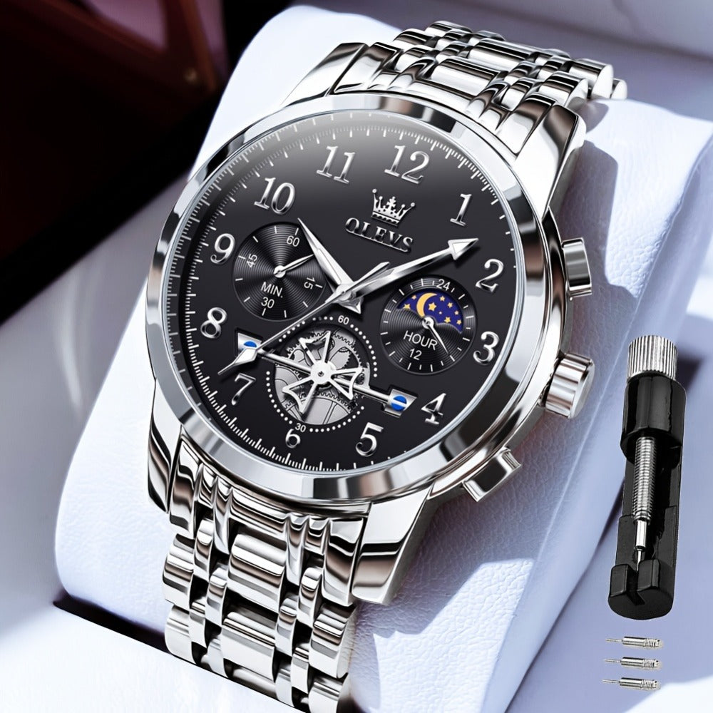 Men's Watch - OLEVS 's Luxury Dress Big Face, Waterproof, Luminous, Calendar, Stainless - product detail view 14