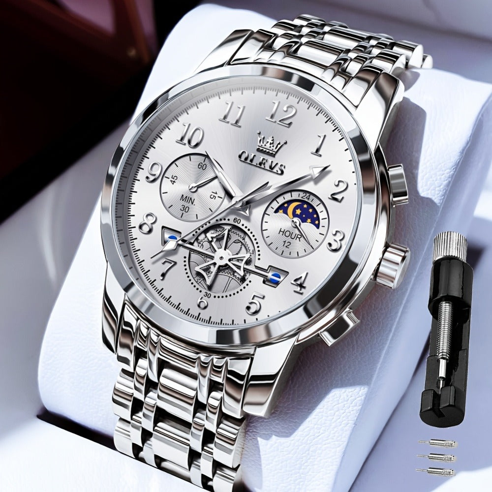 Men's Watch - OLEVS 's Luxury Dress Big Face, Waterproof, Luminous, Calendar, Stainless - product detail view 16