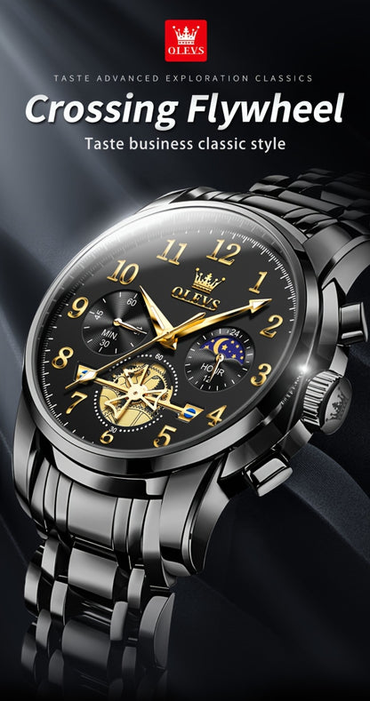 Men's Watch - OLEVS 's Luxury Dress Big Face, Waterproof, Luminous, Calendar, Stainless - product detail view 18