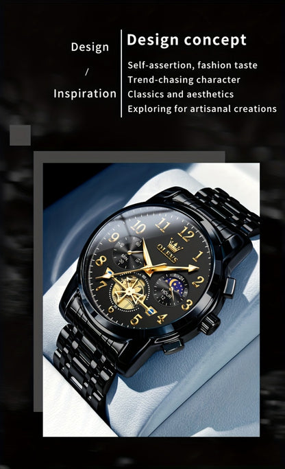 Men's Watch - OLEVS 's Luxury Dress Big Face, Waterproof, Luminous, Calendar, Stainless - product detail view 19