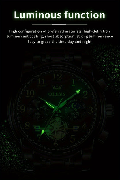 Men's Watch - OLEVS 's Luxury Dress Big Face, Waterproof, Luminous, Calendar, Stainless - product detail view 23