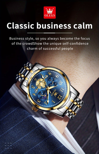 Men's Watch - OLEVS 's Luxury Dress Big Face, Waterproof, Luminous, Calendar, Stainless - product detail view 25