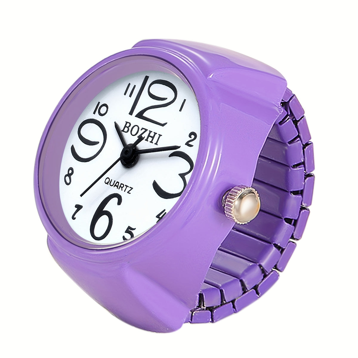 Men's Watch - Ring Large Digital Dial Elastic Band Handmade Finger Unisex Fashion - product detail view 17