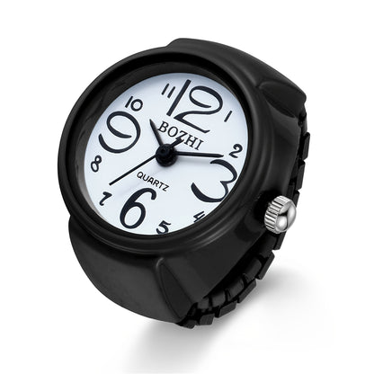 Men's Watch - Ring Large Digital Dial Elastic Band Handmade Finger Unisex Fashion - product detail view 18
