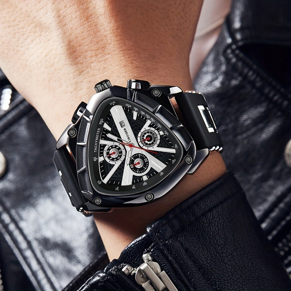 Men's Watch - 's 2-Piece Set Triangle Dial Silicone Strap & Retro Square Dial Faux - product detail view 40