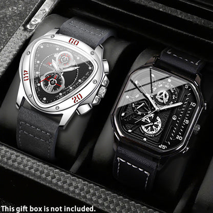 Men's Watch - 's 2-Piece Set Triangle Dial Silicone Strap & Retro Square Dial Faux - product detail view 61