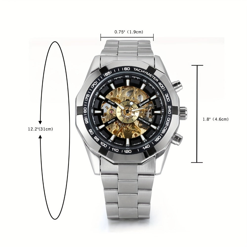Men's Watch - 's Automatic Skeleton | Self-Winding Mechanical Wristwatch with Open Heart - product detail view 2