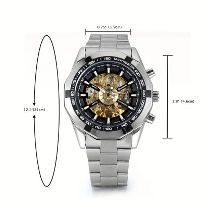 Men's Watch - 's Automatic Skeleton | Self-Winding Mechanical Wristwatch with Open Heart - product detail view 2