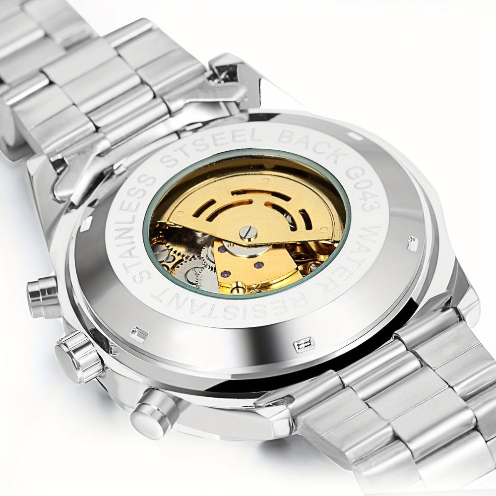 Men's Watch - 's Automatic Skeleton | Self-Winding Mechanical Wristwatch with Open Heart - product detail view 3