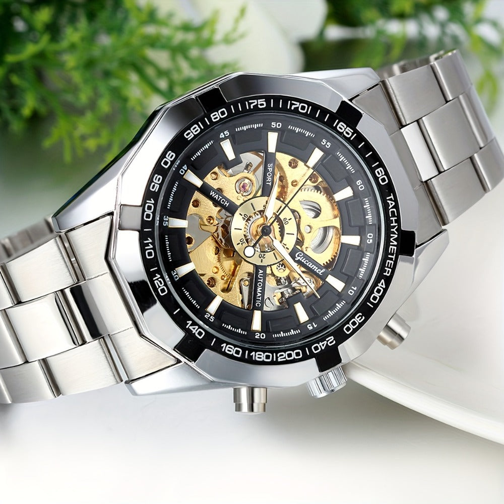 Men's Watch - 's Automatic Skeleton | Self-Winding Mechanical Wristwatch with Open Heart - product detail view 7