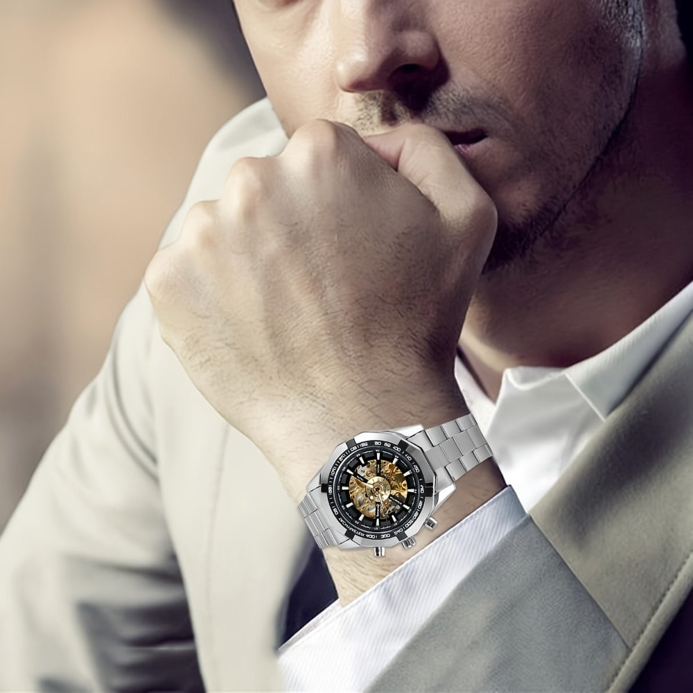 Men's Watch - 's Automatic Skeleton | Self-Winding Mechanical Wristwatch with Open Heart - product detail view 9
