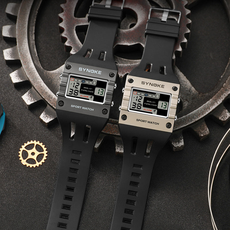 Men's Watch - 's Digital LED Rectangle Large Face, Easy-to-Read Display, Multifunctional - product detail view 5