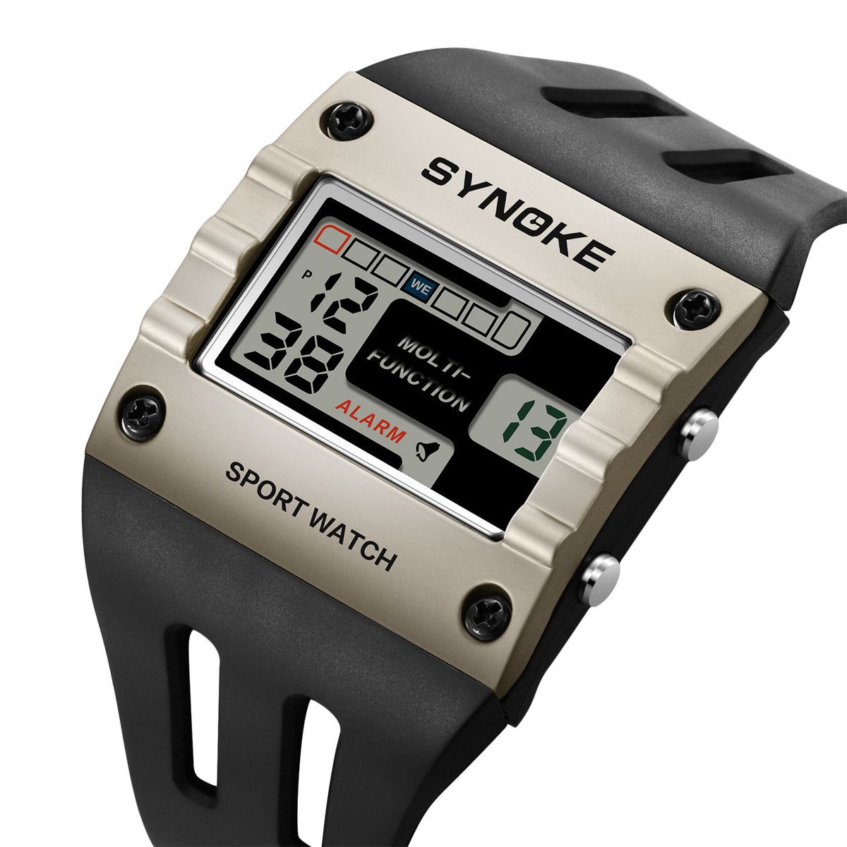 Men's Watch - 's Digital LED Rectangle Large Face, Easy-to-Read Display, Multifunctional - product detail view 8