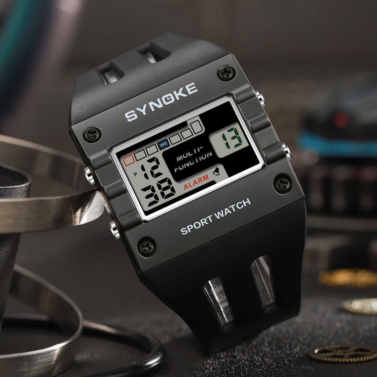 Men's Watch - 's Digital LED Rectangle Large Face, Easy-to-Read Display, Multifunctional - product detail view 13
